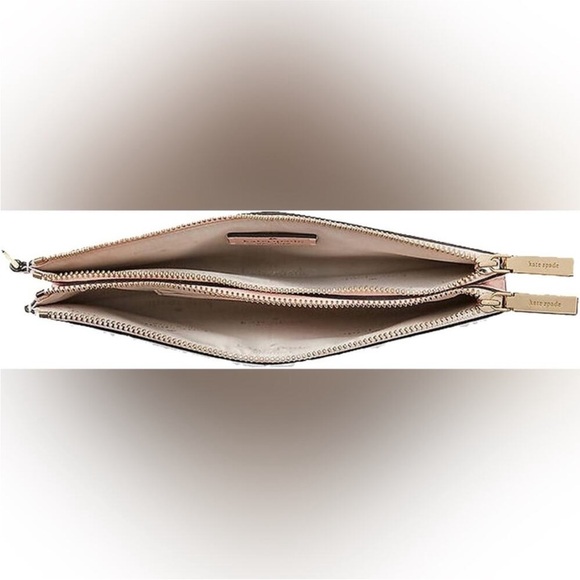 New Kate Spade Madison Double Zip Wristlet. Light Pink. Saffiano Leather